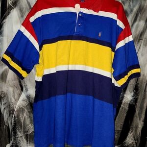 Polo by Ralph Lauren Men's Multicolor Striped Polo Shirt Vintage 1993 rare